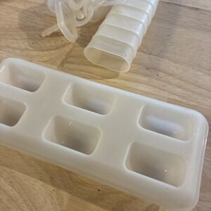 Vintage Tupperware #481 Ice Cubes Popsicle Molds Maker Tups With Tray - Set Of 6